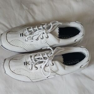 Sperry Leather Upper Top Sider Lace Up Sneakers Size 7.5.  Like New.